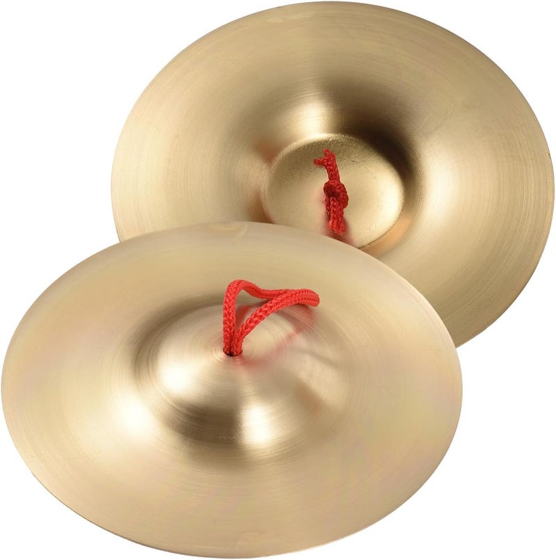 summina Mini Small Brass Hand Cymbals 5.8in Gong Band Rhythm Percussion Copper Rhythm Musical Instrument for Opera and Military Drums Performance Copper Hand Cymbal 1-pair - Image 2